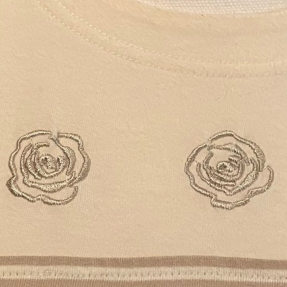 "Jaclyn Smith Sport" Solid and Striped Top - Picture 3 of 4